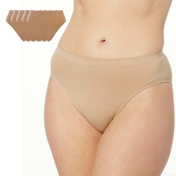 Rhonda Shear 5 Pk Original Seamless Ahh Brief Size 2X Beige Stretch Comfy 533.12 - Picture 1 of 6